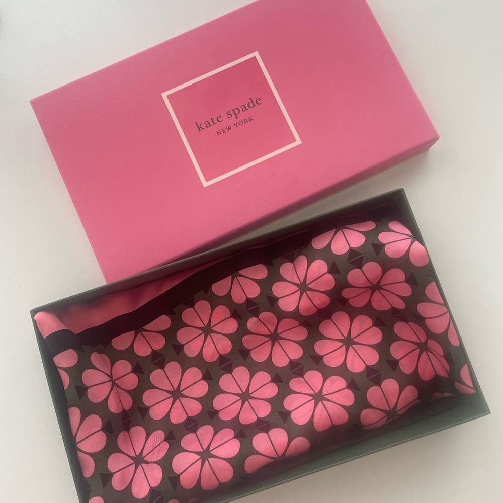 Kate Spade Pink and Brown Floral Scarf